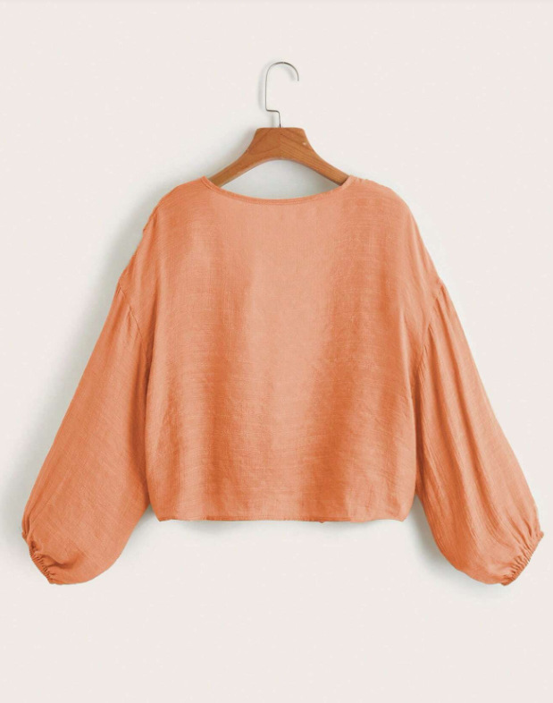2025 Cover-Up European American Foreign Trade Solid Color Bikini Beach Shirt For Women In Cotton_ecoleips.com