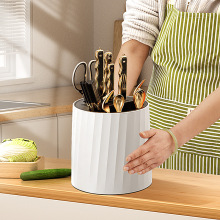 旋转厨房刀架置物架刀具收纳菜刀一体筷桶放筷笼筷子筒刀座刀叉