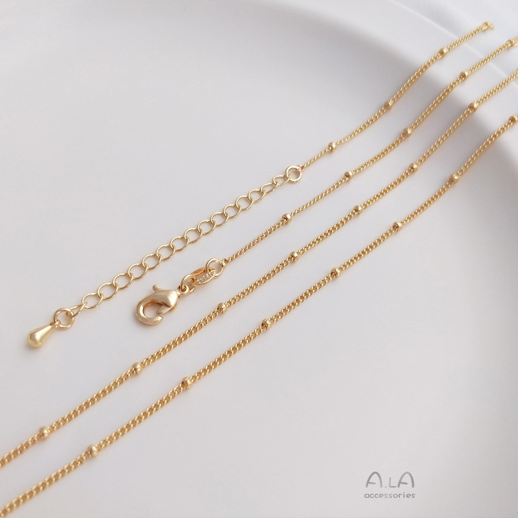 13g Weight Chain Jewelry Making Type 45+5cm Jewelry Making Size 14K Gold Plated Plating Material DIY Jewelry Accessories Classification 1 Piece Quantity Copper Material Solid Color Pattern Polished Finish Simple Style Style 1 Piece 45+5cm Copper 14K Gold Plated Solid Color Polished Chain 11