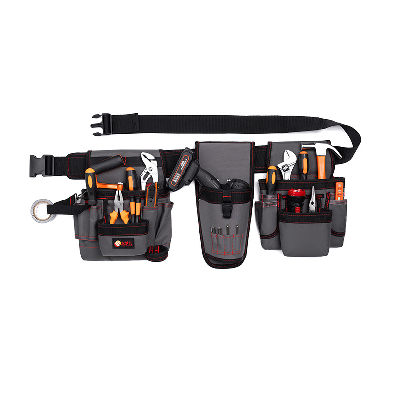 Herramienta de hardware portátil para carpintería eléctrica multifuncional, engrosamiento e impermeable, herramienta maestra de reparación de Oxford, riñonera