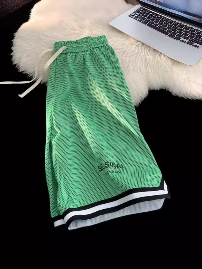 Pantalones deportivos de baloncesto de gran tamaño de la calle americana pantalones cortos casuales de pierna ancha de verano para hombres pantalones rectos sueltos