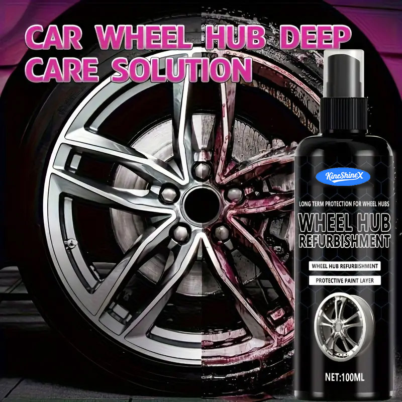 Iron Powder Remover Wheel Hub Refurbishment Liquid Rust Paint and Dirt Cleaner for Iron Alloy and Steel Wheels