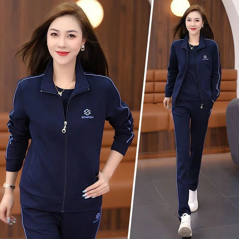 Sports suit Women's Spring and Autumn Two-piece Set New Korean-style Fashionable Elegant Slimming Sweatshirt Casual Running Suit Two-piece Set