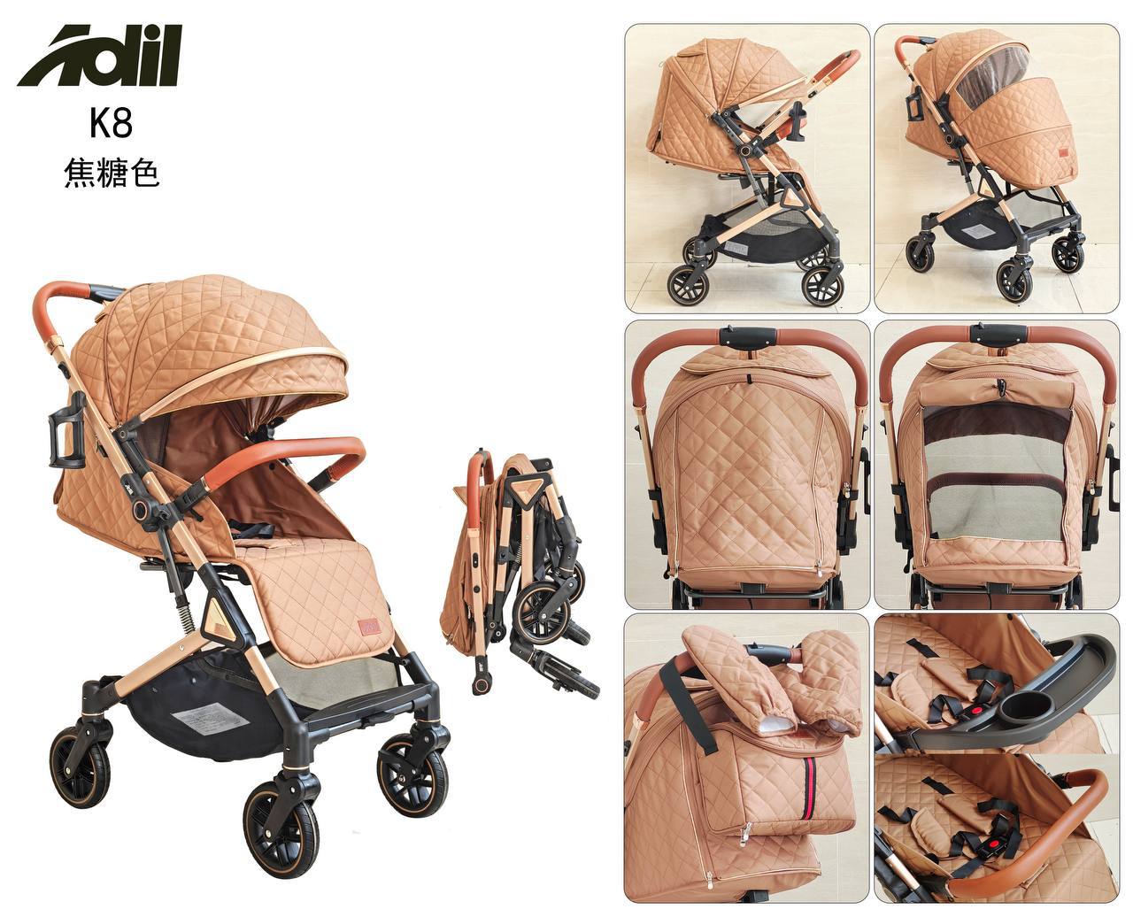 Calidez total y cobertura completa (+ guantes gratis + bolsa de maternidad) lino marrón moca