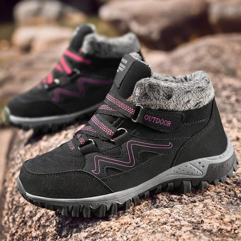 2025秋冬新款中筒潮流棉鞋加绒加厚防滑防水健步鞋女鞋保暖户外