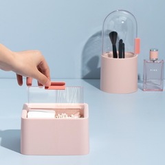メーカー直供シンプル二重化粧綿収納ケース綿棒口紅蓋付きデスクトップ収納代理