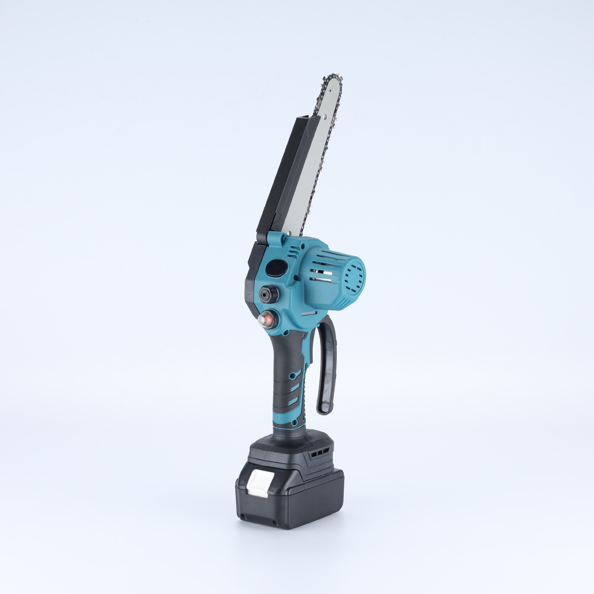 跨境多功能数显款锂电锯外贸家用8寸园林木工修枝锯大功率电链锯