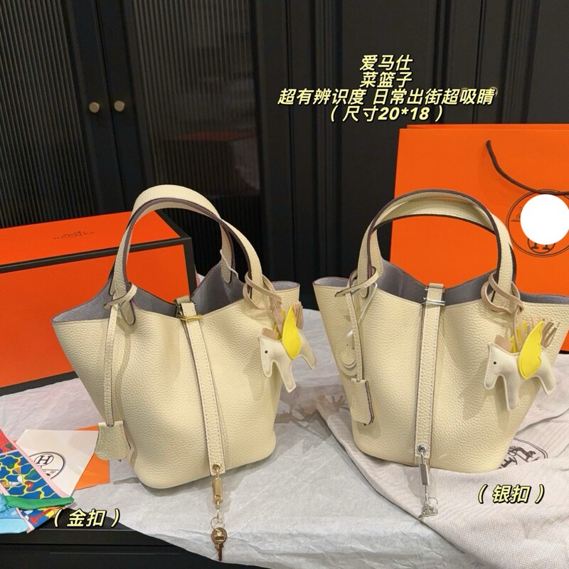 Aijia's new vegetable basket women's bag, genuine leather bucket bag, niche high-end handbag, mom bag, bridal wedding bag Aijia's new vegetable basket women's bag, genuine leather bucket bag, niche high-end handbag, mom bag, bridal wedding bag