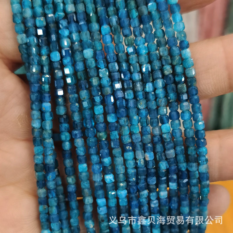 2.5*2.5mm天然石小方珠散珠方糖珠彩碧璽いちご晶紫晶方糖方粒ビーズ|undefined