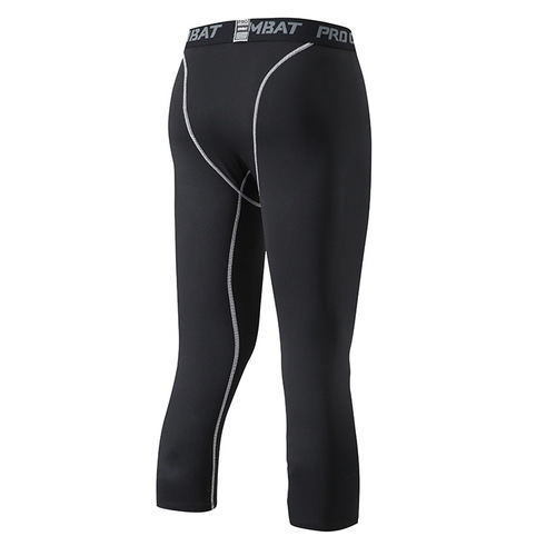 Four seasons new outdoor fitness running tight cropped pants for men basketball football quick-drying compression tight leggings for men