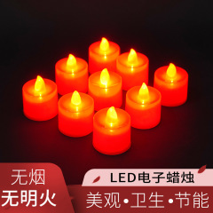Led電子ろうそく灯AG3ボタン電池新年の祈り無煙電子ろうそくロマンチックな赤い愛ろうそく