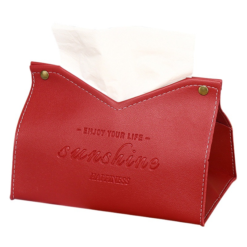 Caja de pañuelos de cuero al por mayor, sala de estar para el hogar, dormitorio de hotel, caja de papel impresa de moda simple creativa, se puede agregar logotipo