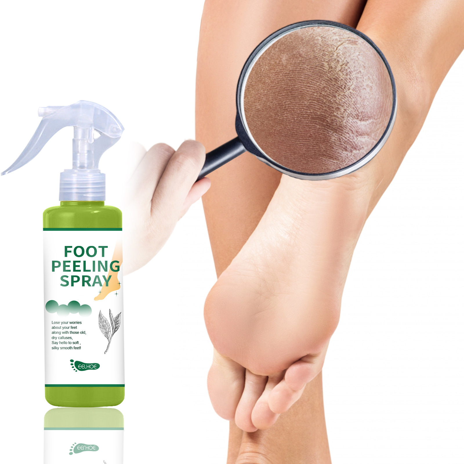 EELHOE Foot Care Spray, Green Tea Citrus Flavor Foot Heel Elbow Knee Moisturize Skin_voghion.com