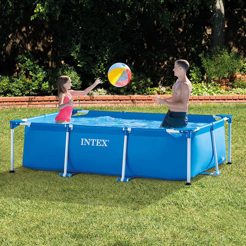 Intex 28272 Rectangular Frame Pool Stand Swimming Pool Family Lane Line Fish Pond Outdoor Pvc