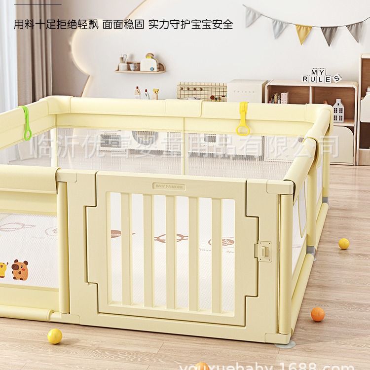 valla de protección para bebés que se arrastran en el suelo valla para bebés indoor casero barras de juegos para niños Chocolate Bear