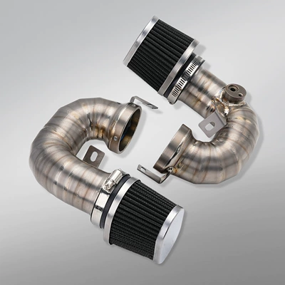 Full-Length, Non-Destructive Installation, Motorcycle exhaust pipe - triumph-bobber-titanium-air-filter
