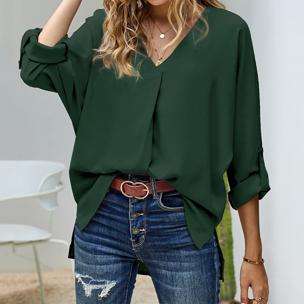 Fashion Solid Color Polyester Blouse display picture 4