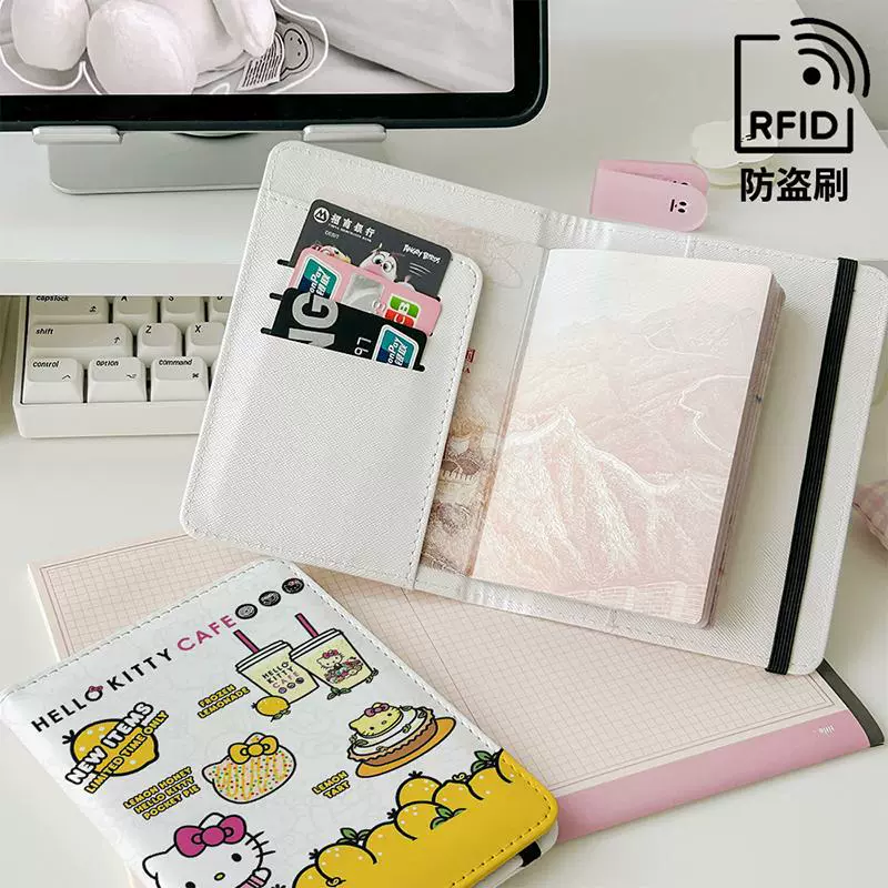 Санрио, hello kitty, чехол для паспорта в мультяшном стиле, универсальный защитный чехол, держатель карт для путешествий, портативная система хранения