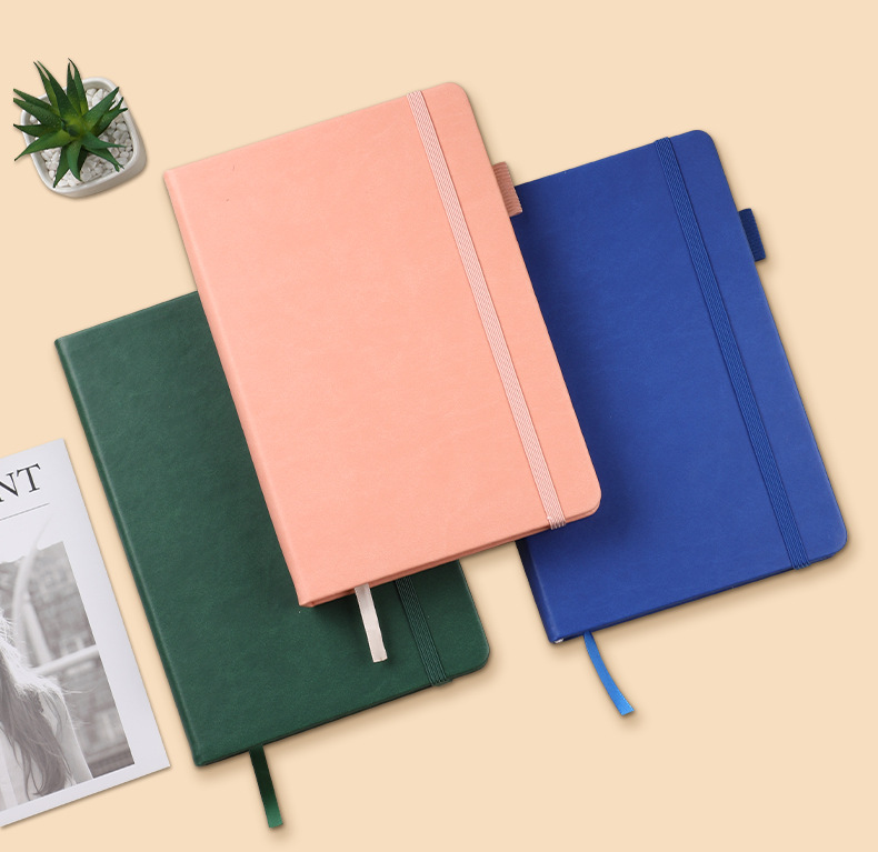 1 Piece Solid Color Learning Imitation Leather Wood-free Paper Novelty Notebook display picture 2