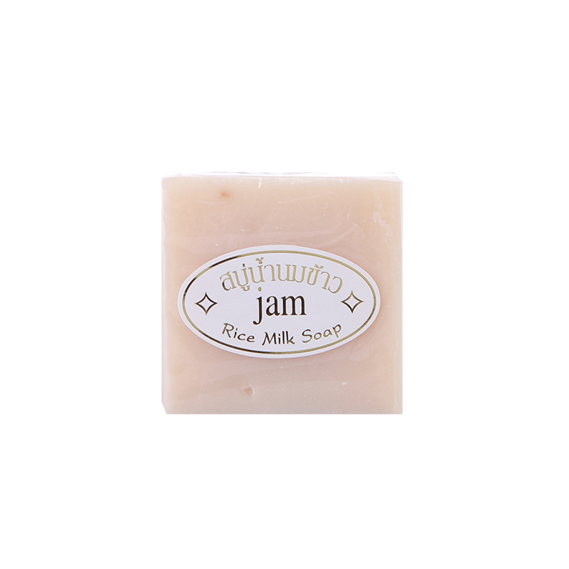 Jabón de la marca jam tailandesa 65g jabón artesanal aceite esencial de coco jabón de arroz lavado de manos, lavado de cara, jabón de arroz grande
