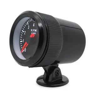 Cross-border 12V 2-inch 52mm black-faced white light LED car tachometer suitable for 1-8 cylinders car tachometer