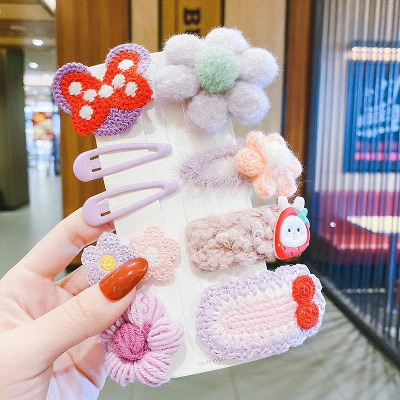 Otoño y invierno niños clip de pelo de dibujos animados peluche clip de pelo lindo bebé roto clip de pelo princesa coreana joyas para el pelo de chicas