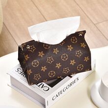 北欧风简约轻奢复古餐厅皮革纸巾盒家居抽纸盒餐巾纸盒纸巾收纳盒