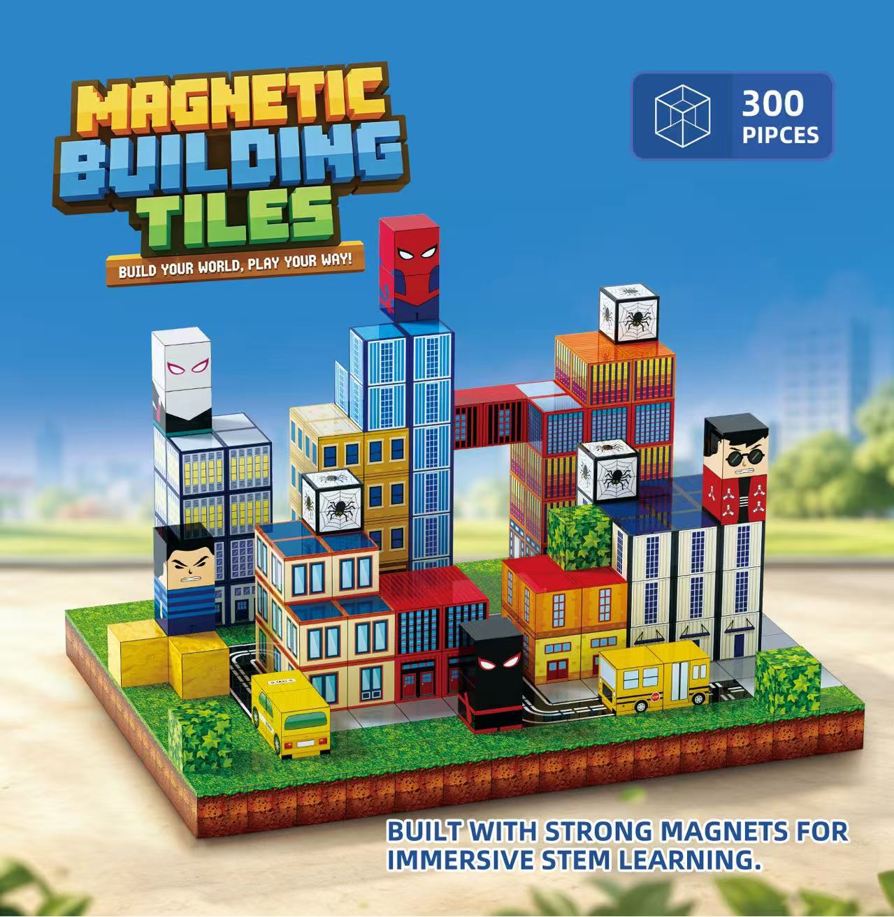 Bloques Magnéticos de Construcción de Castillo My Mini World de Amazon, Azulejos Magnéticos, Juguete de Bloques de Construcción Magnéticos DIY para Niños