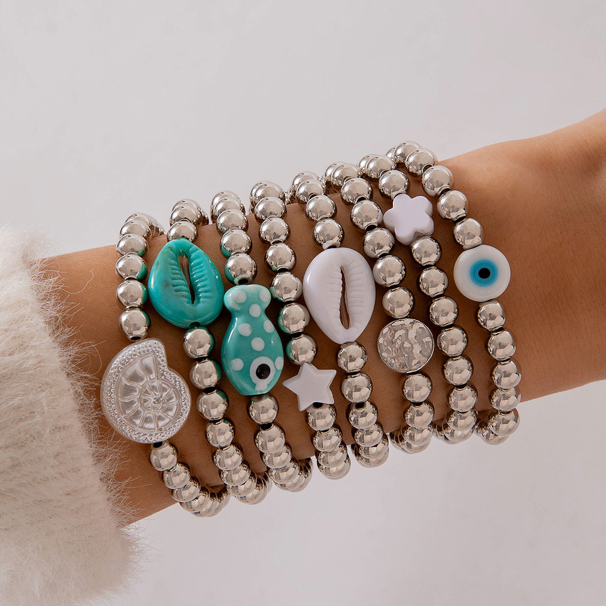 Elegant Multi-layer Pearl Bangle Set For Women Luxury Bracelet_voghion.com