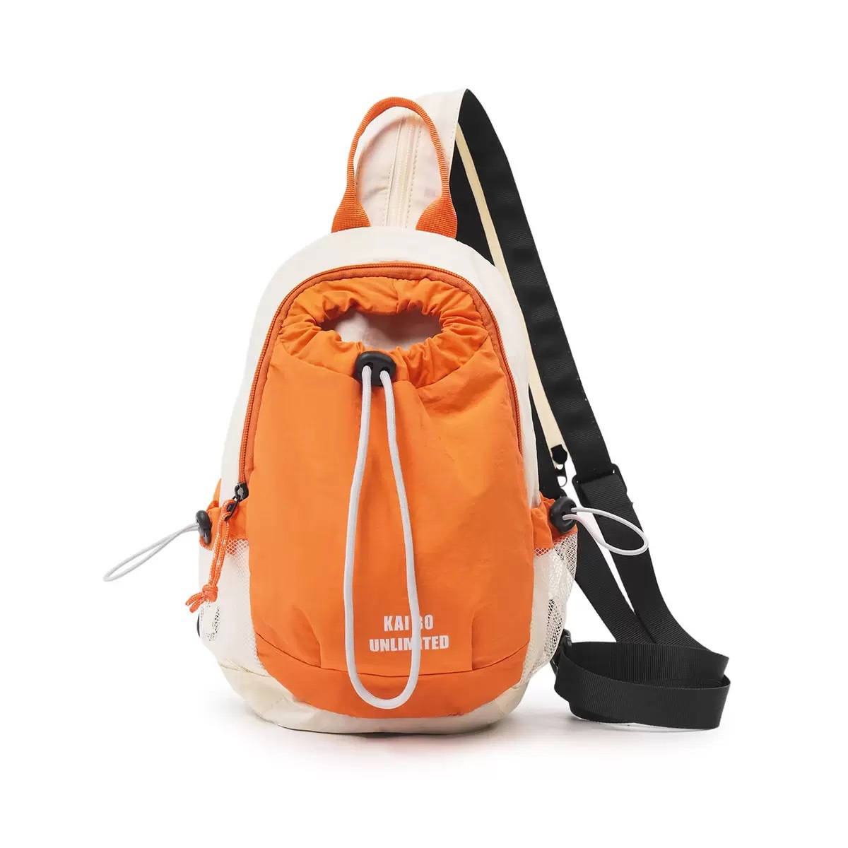 Cross-border outdoor lightweight water bottle bag, sports hiking crossbody bag, unisex drawstring shoulder bag, color-blocking phone bag