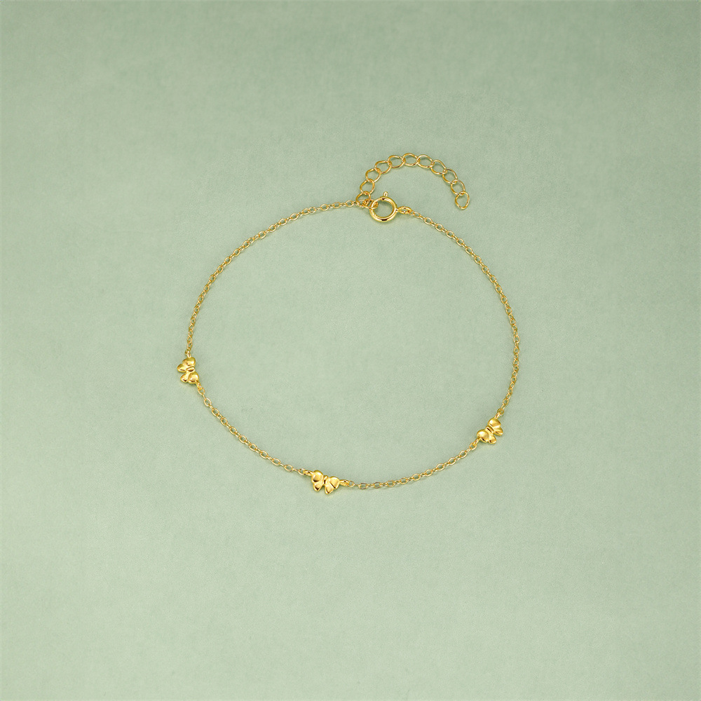 All Seasons Season 1 Piece 1 Set 925 Sterling Silver Bow Knot Cable Chain Bracelets Necklace