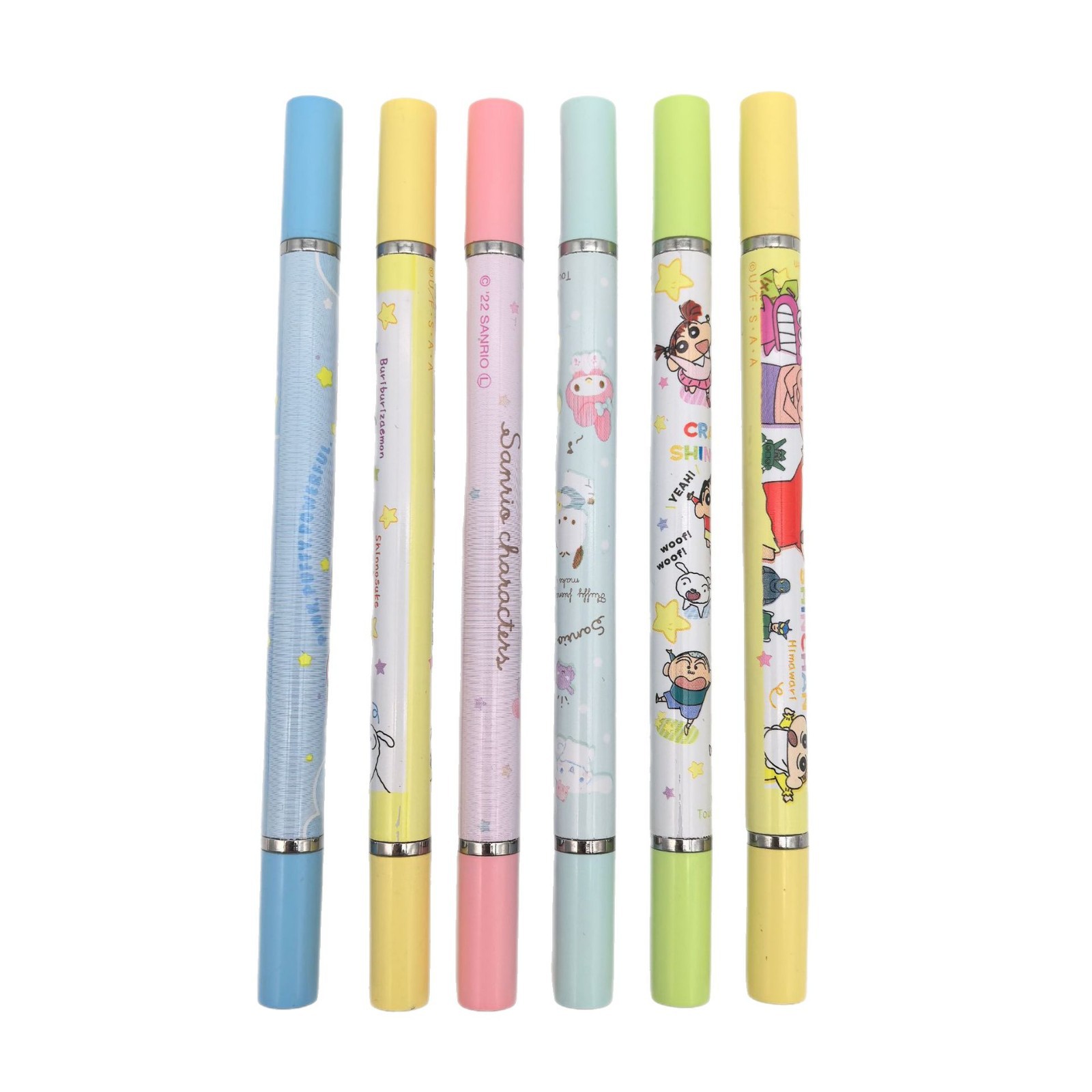 Patrón de dibujos animados personalizado doble cabeza lápiz de disco plástico ventosa lápiz de transferencia térmica publicitaria lápiz de pantalla táctil de capacitancia