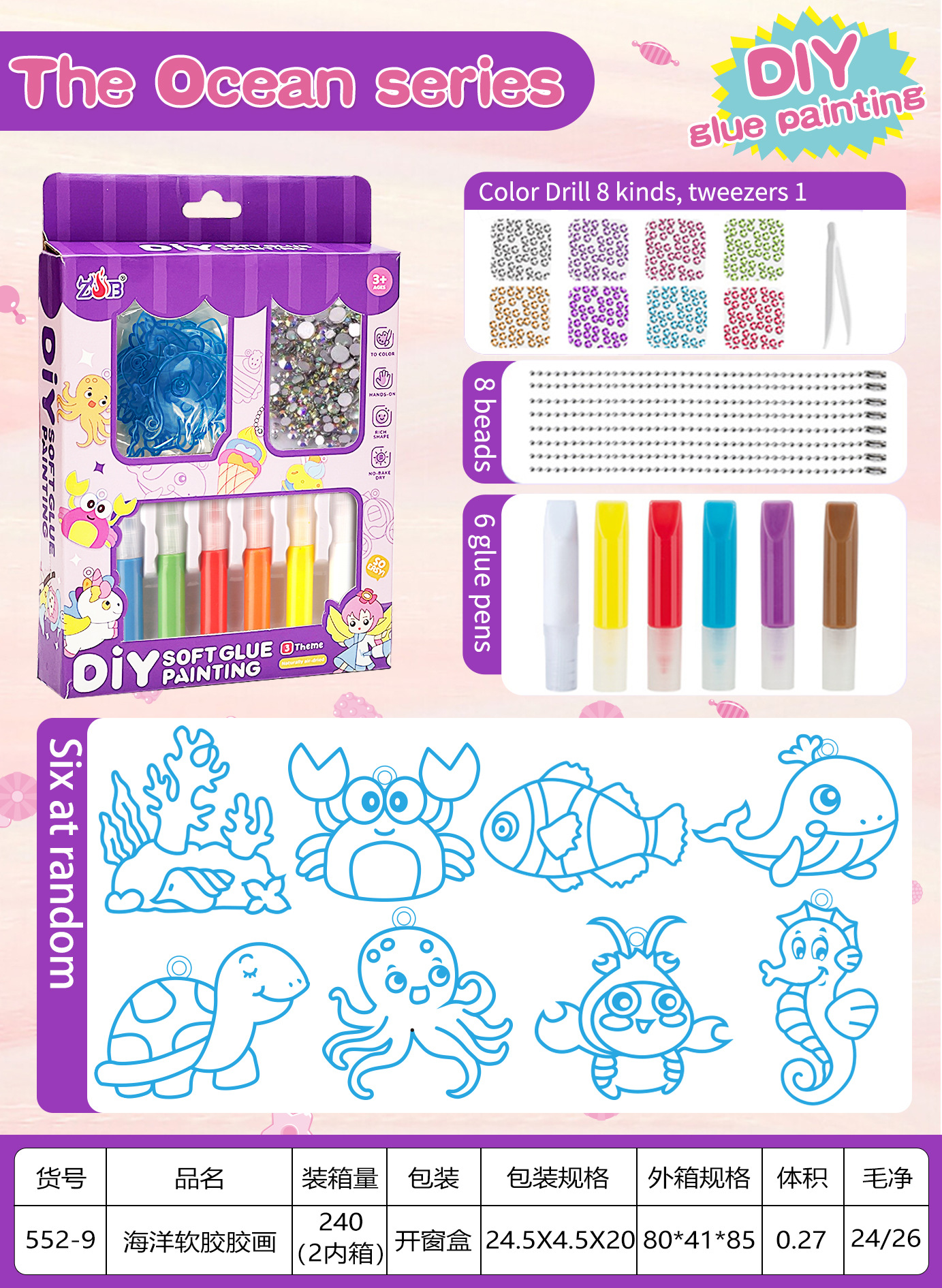 Set de Pintura de Cristal DIY para Niños de Plástico Sin Hornear para Niñas