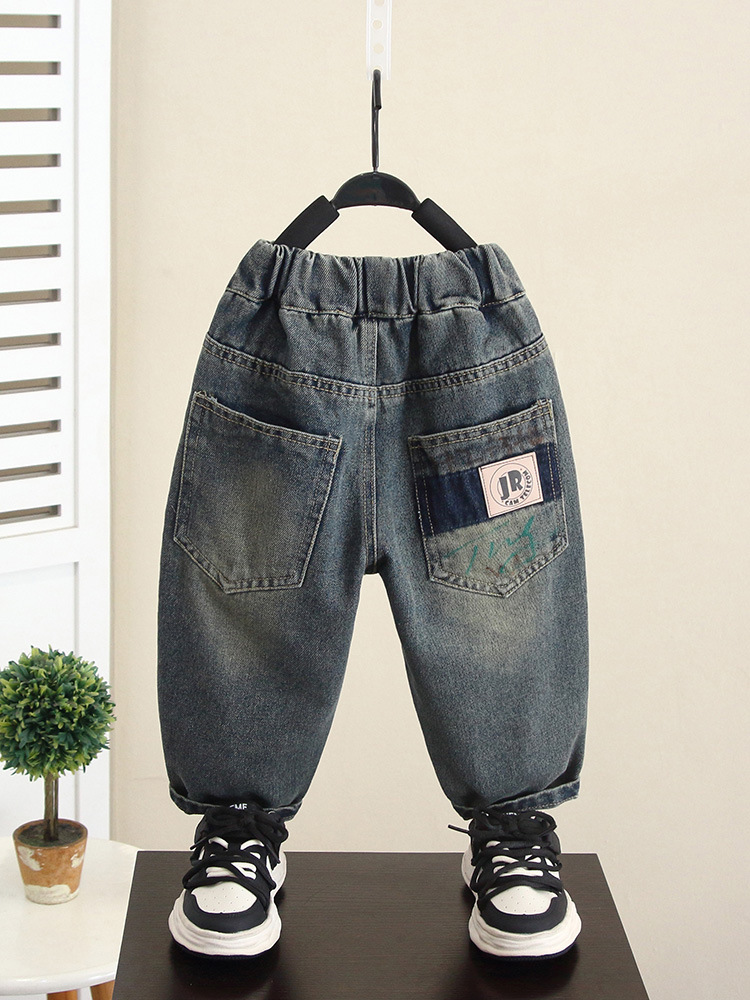 6128 niños ropa de otoño graffiti jeans 2025 nuevo estilo otoño estilo occidental niños pantalones coreanos bebé primavera y otoño marea image 3