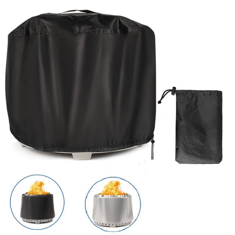 Оптовая круглая крышка для уличного костра 420D, чехол для садового гриля, защита от снега, солнца и дождя для двора