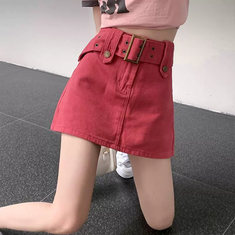 Американская осень-зима горячая девушка джинсовая юбка