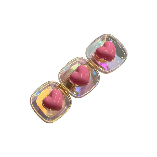 Cute one-word clip pink hairpin hair clip feminine style seamless clip side bangs broken hair spring and summer side clip