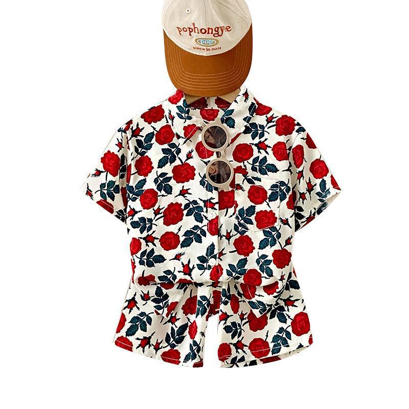 Conjunto de camisa de manga corta de verano de vacaciones para niños Camisetas para niños y niñas