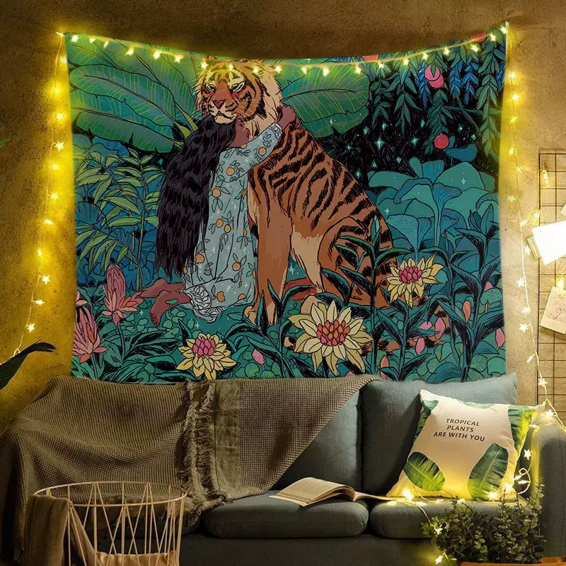 Ins hanging cloth European art personality bedroom background cloth rental room renovation dormitory bedside decoration wall cloth tapestry