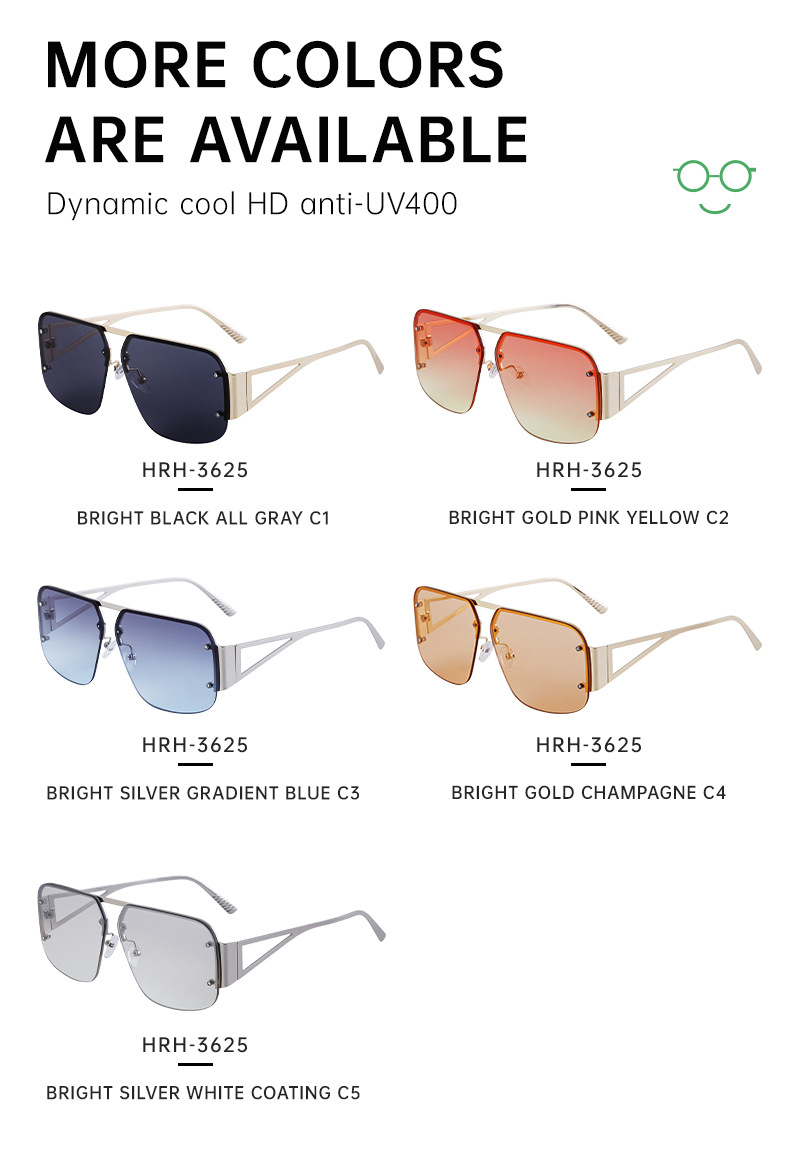 Sunglasses Unisex European Style Frameless Rectangular Shades_voghion.com