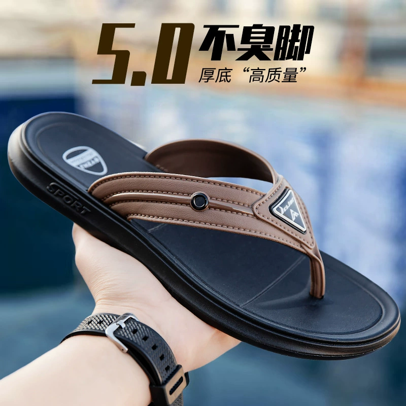 Мужские шлепанцы носят мягкие летние тапочки на толстой подошвине