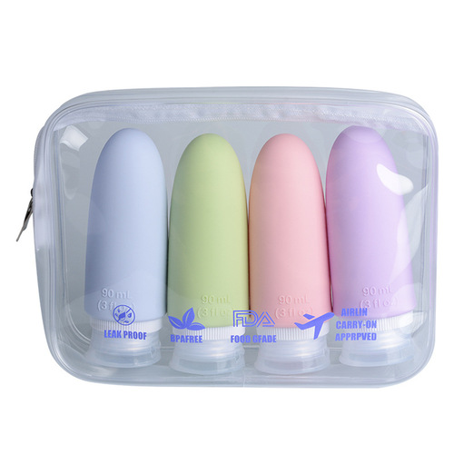 Amazon travel pouch shampoo and shower gel lotion bottle organizer empty bottle silicone travel pouch