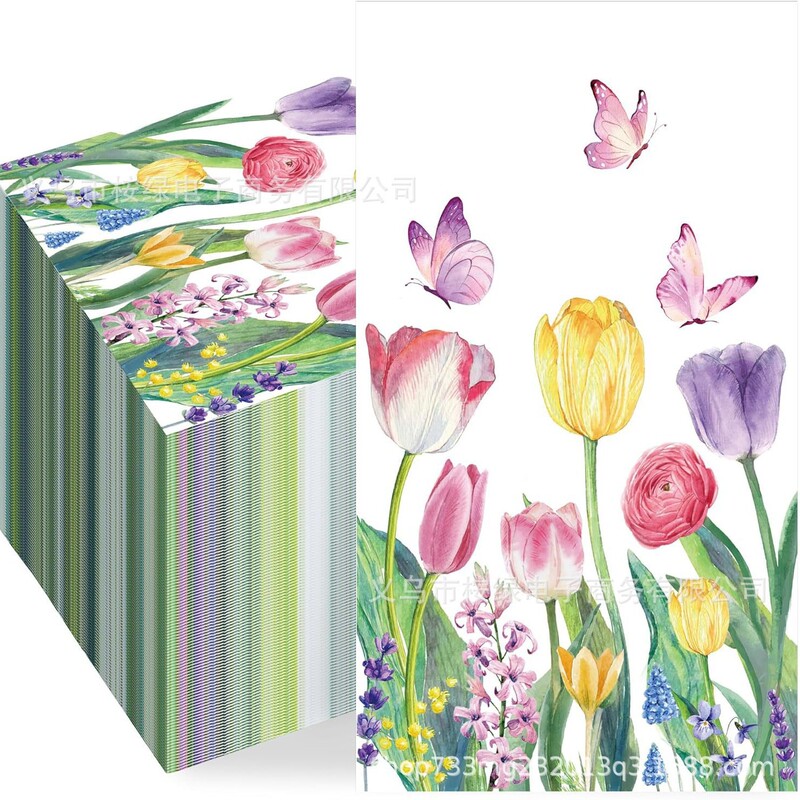Tulip Guest Napkins, Disposable Watercolor Floral Dinner Napkins, Decorative Floral Hand Towels Tulip Guest Napkins, Disposable Watercolor Floral Dinner Napkins, Decorative Floral Hand Towels