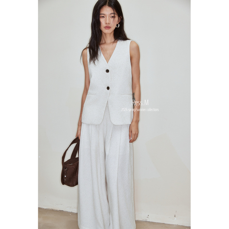 Ress.M Sleeveless Vest Jacket Women's 2026 Spring and Summer New Style Suit Vest Re26-04001