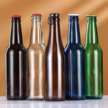 简约棕色330ml-500ml啤酒瓶透明汽水瓶饮料瓶加厚玻璃啤酒瓶批发