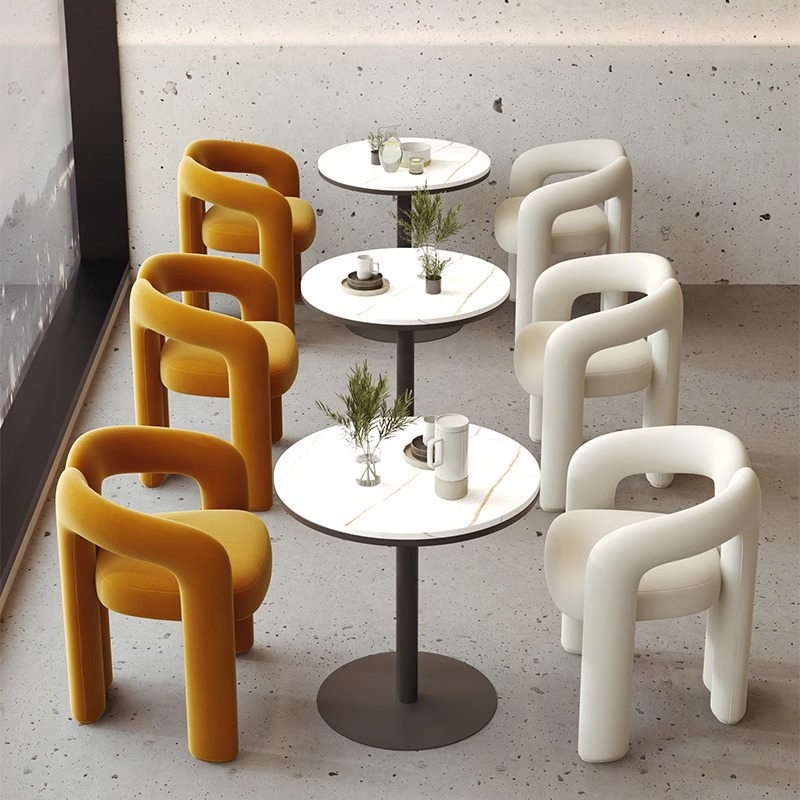 简约单人沙发商务休息区接待洽谈沙发椅边几组合创意北欧单椅化妆