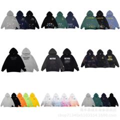 外贸GALLERY DEPD经典款字母泼墨涂鸦印花宽松情侣连帽卫衣帽衫潮