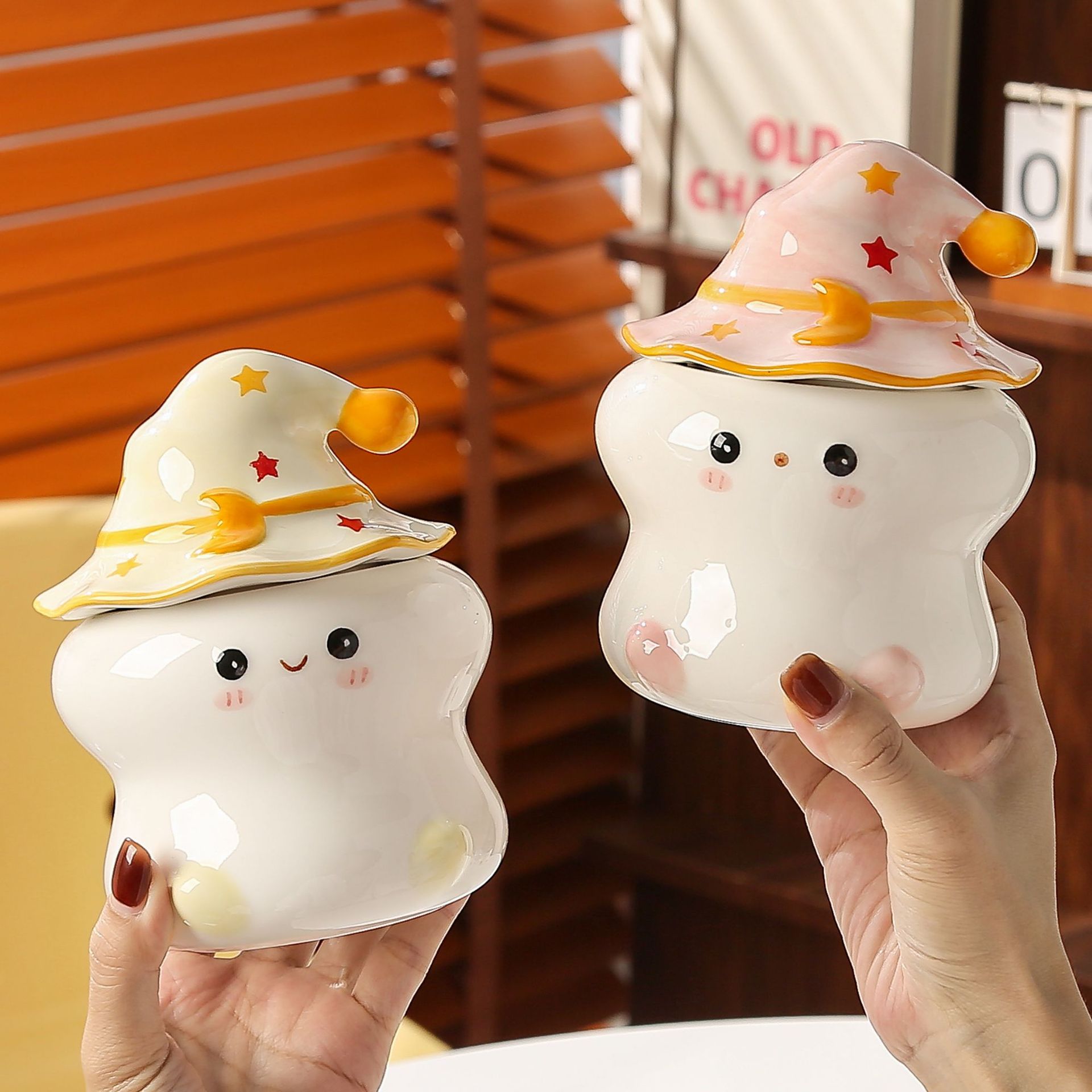 Extrañas y extrañas celebridades de Internet, lindos sombreros mágicos, estrellas, tazas de cerámica, tazas de café para el desayuno, recuerdos de alto valor