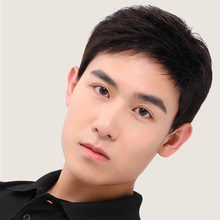 假发男短发中年男士真发头套中老年爸爸帅气逼真轻薄发型真人发丝