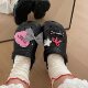 Hole Shoes Shoes Flower Buckle Millennium Sweetheart Spice Style y2k Bow Denim Hanging Shoes Flower Accessories Little Red Book